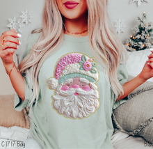 Load image into Gallery viewer, Pastel Faux Embroidery Santa #BS8581A *10/12 PRINTS ON ORDER AND EXTRAS POSTED FOR PURCHASE BEFORE ARRIVAL
