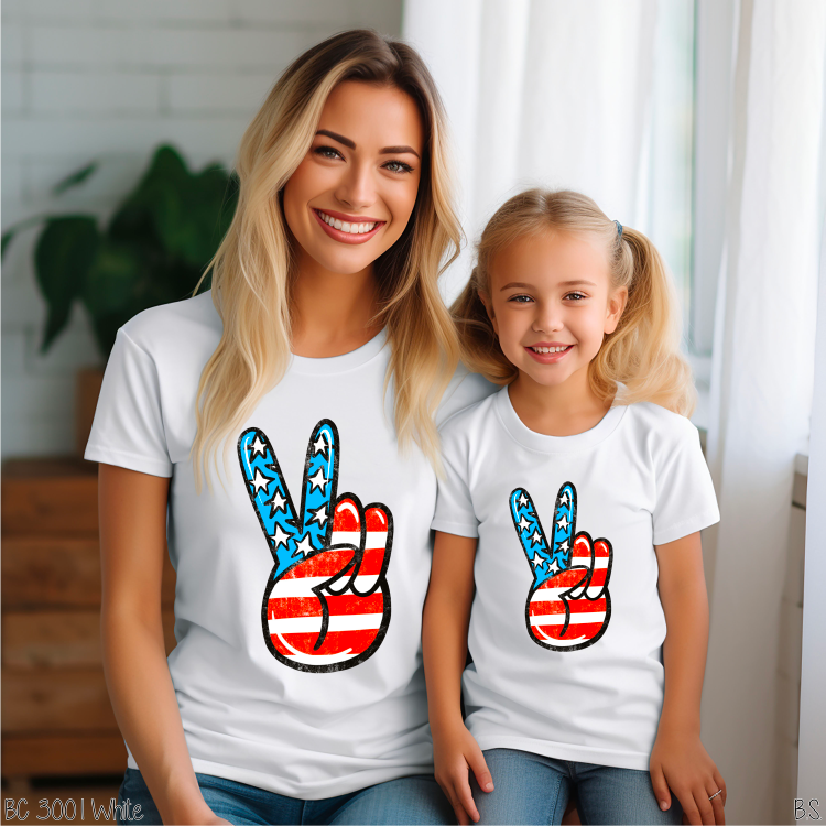 Peace Sign 4th of July American Flag #BS3252