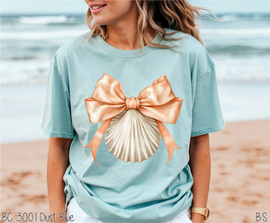 Peach Coquette Bow Seashell #BS8122
