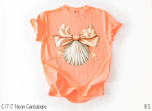 Load image into Gallery viewer, Peach Coquette Bow Seashell #BS8122
