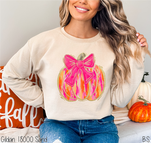 Pink & Gold Faux Glitter Pumpkin #BS7401