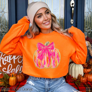 Pink & Gold Faux Glitter Pumpkin #BS7401