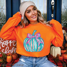 Load image into Gallery viewer, Pink And Teal Preppy Pumpkin #BS7220
