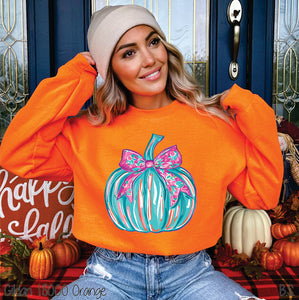 Pink And Teal Preppy Pumpkin #BS7220