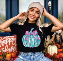 Load image into Gallery viewer, Pink And Teal Preppy Pumpkin #BS7220
