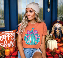 Load image into Gallery viewer, Pink And Teal Preppy Pumpkin #BS7220
