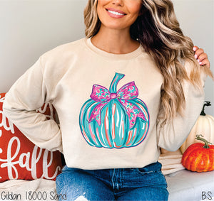 Pink And Teal Preppy Pumpkin #BS7220