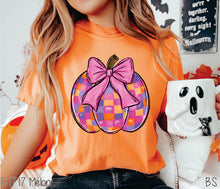Load image into Gallery viewer, Pink Bow Bright Disco Pumpkin #BS7301
