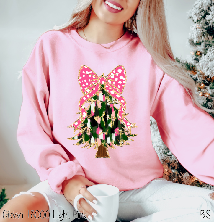 Pink Couette Bow Christmas Tree #BS7454