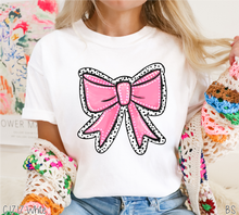 Load image into Gallery viewer, Pink Dalmatian Dot Coquette Bow #BS6843
