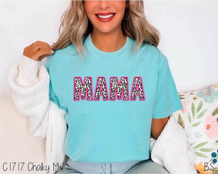Pink Faux Stitch Leopard Mama #BS6532