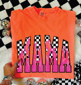 Pinkish Flames Checkered Mama #BS8193