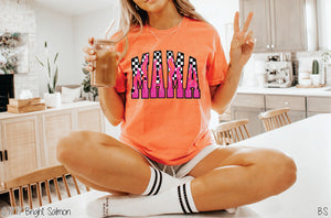 Pinkish Flames Checkered Mama #BS8193