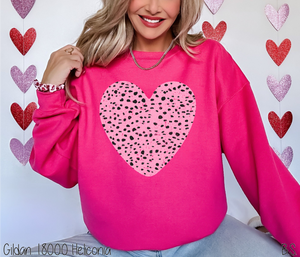 Pink Grunge Distressed Dalmatian Heart #BS6397