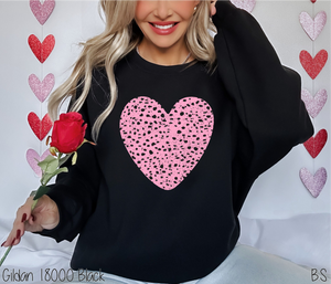 Pink Grunge Distressed Dalmatian Heart #BS6397