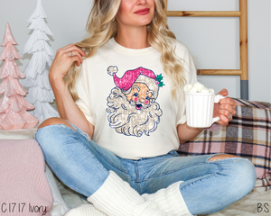 Pink Sequin Retro Santa #BS6187