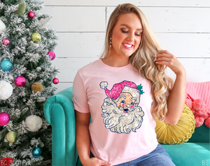 Pink Sequin Retro Santa #BS6187