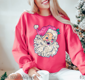 Pink Sequin Retro Santa #BS6187