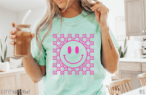 Pink Smile Checkered Flowers #BS6719