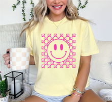 Load image into Gallery viewer, Pink Smile Checkered Flowers #BS6719
