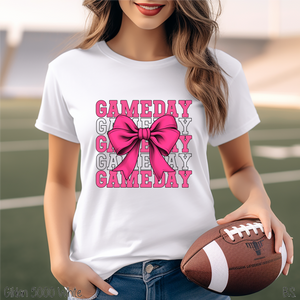 Pink Stacked Gameday Coquette Bow #BS7120