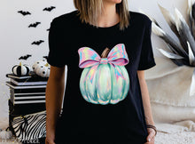 Load image into Gallery viewer, Preppy Green Pumpkin Pink Bow #BS8460 *PREORDER CLOSING SUNDAY 8/31 @ MIDNIGHT CST

