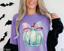 Load image into Gallery viewer, Preppy Green Pumpkin Pink Bow #BS8460 *PREORDER CLOSING SUNDAY 8/31 @ MIDNIGHT CST

