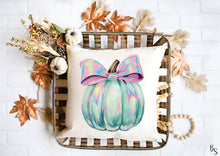 Load image into Gallery viewer, Preppy Green Pumpkin Pink Bow #BS8460 *PREORDER CLOSING SUNDAY 8/31 @ MIDNIGHT CST
