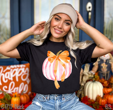 Load image into Gallery viewer, Preppy Pumpkin With Pink Bow #BS7219
