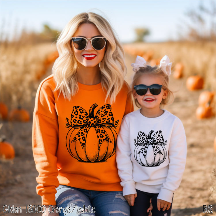 Pumpkin With Leopard Bow #BS7165