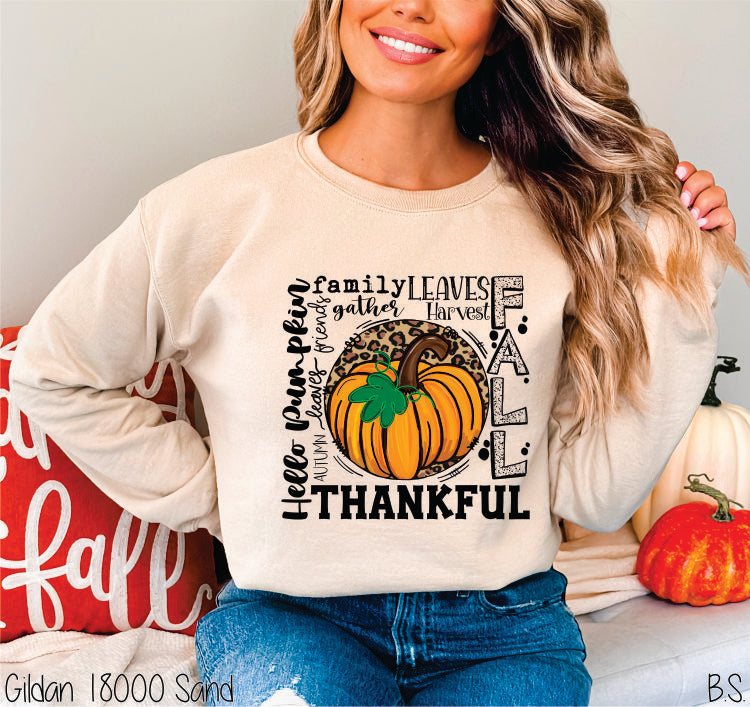Pumpkin Thankful Leopard Typo #BS2336