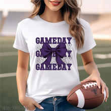 Load image into Gallery viewer, Purple Stacked Gameday Coquette Bow #BS7118
