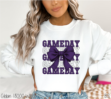 Load image into Gallery viewer, Purple Stacked Gameday Coquette Bow #BS7118
