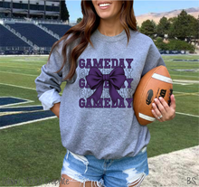 Load image into Gallery viewer, Purple Stacked Gameday Coquette Bow #BS7118
