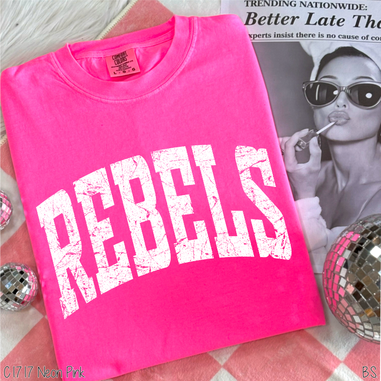 Rebels Distressed Arch #BS8581 *10/5 PRINTS ON ORDER AND EXTRAS POSTED FOR PURCHASE BEFORE ARRIVAL