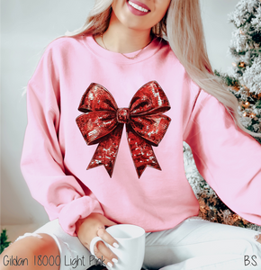 Red Faux Bling Coquette Bow #BS7452