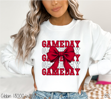 Load image into Gallery viewer, Red Stacked Gameday Coquette Bow #BS7114
