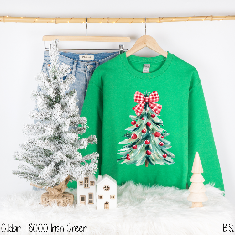 Red White Bow Christmas Tree #BS8749 *11/23 PRINTS ON ORDER & EXTRAS POSTED FOR PURCHASE BEFORE ARRIVAL