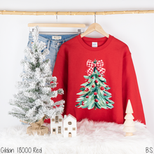 Load image into Gallery viewer, Red White Bow Christmas Tree #BS8749 *11/23 PRINTS ON ORDER &amp; EXTRAS POSTED FOR PURCHASE BEFORE ARRIVAL

