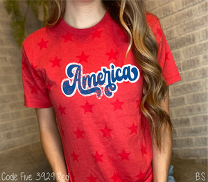 Retro Blue America With Outline #BS5526
