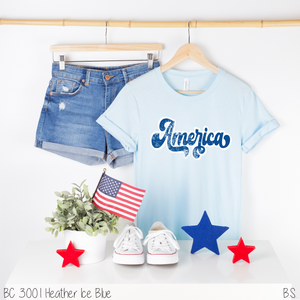 Retro Blue America With Outline #BS5526