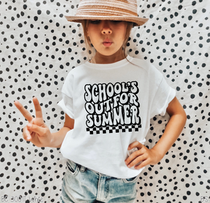 Retro Checkered Schools Out For Summer #BS6775