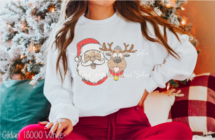 Santa And Reindeer Vintage Sweater #BS6101