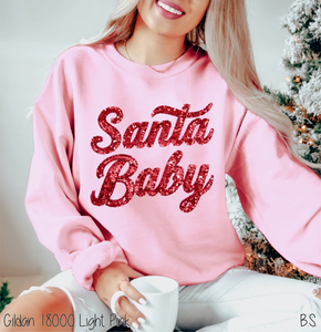 Santa Baby Faux Sequin #BS8587A *10/12 PRINTS ON ORDER AND EXTRAS POSTED FOR PURCHASE BEFORE ARRIVAL