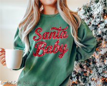 Load image into Gallery viewer, Santa Baby Faux Sequin #BS8587A *10/12 PRINTS ON ORDER AND EXTRAS POSTED FOR PURCHASE BEFORE ARRIVAL
