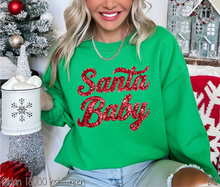 Load image into Gallery viewer, Santa Baby Faux Sequin #BS8587A *10/12 PRINTS ON ORDER AND EXTRAS POSTED FOR PURCHASE BEFORE ARRIVAL
