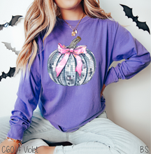 Load image into Gallery viewer, Silver Disco Pink Bow Pumpkin #BS7272
