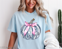 Load image into Gallery viewer, Silver Disco Pink Bow Pumpkin #BS7272
