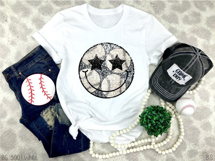 Sparkly Silver Baseball Smile #BS6473