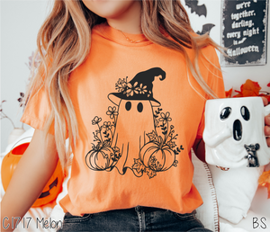 Spooky Floral Pumpkin Ghost #BS7214